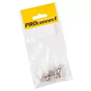 Разъем антенный на кабель, штекер F для кабеля SAT (с резиновым уплотнителем), (5шт) (пакет) PROconnect 